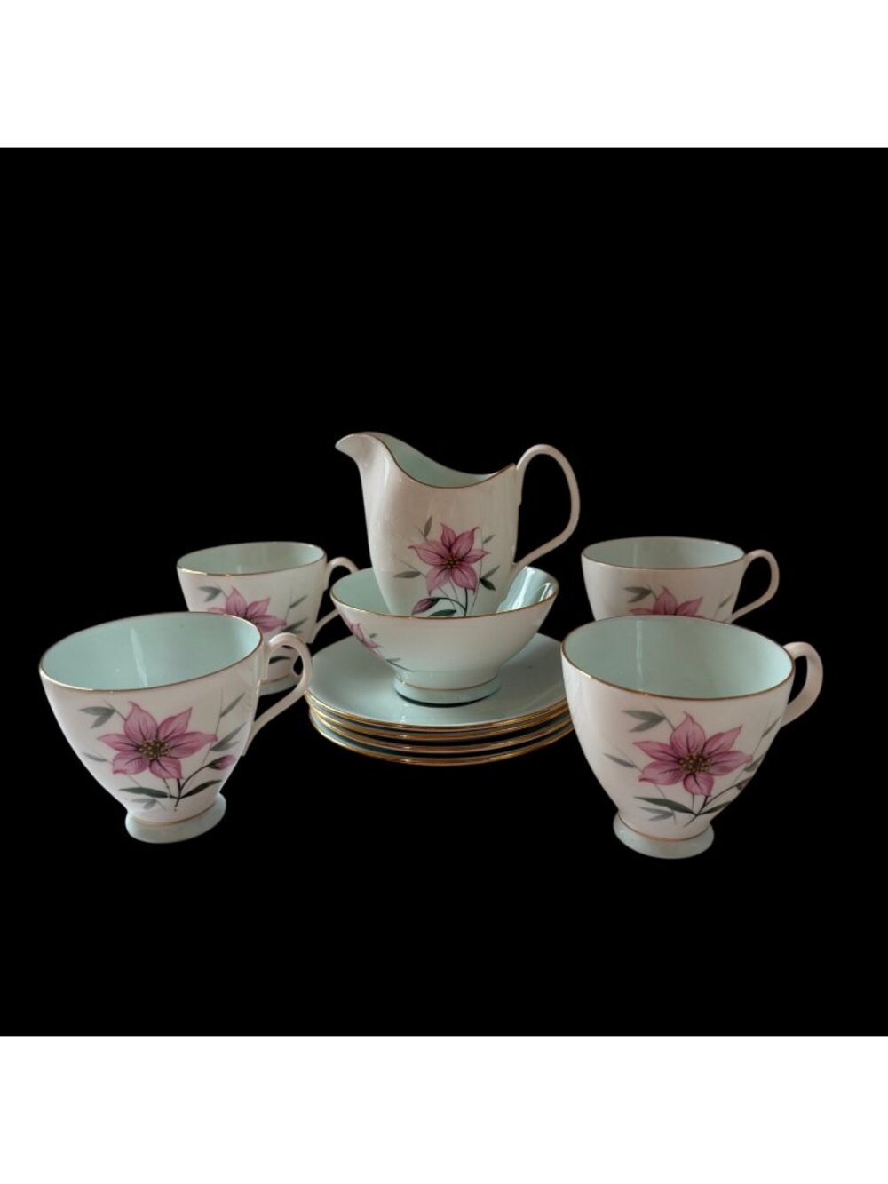Vintage Royal Albert Elfin 10 Pc Tea Set 4 Cups Saucers Creamer Sugar 1950s